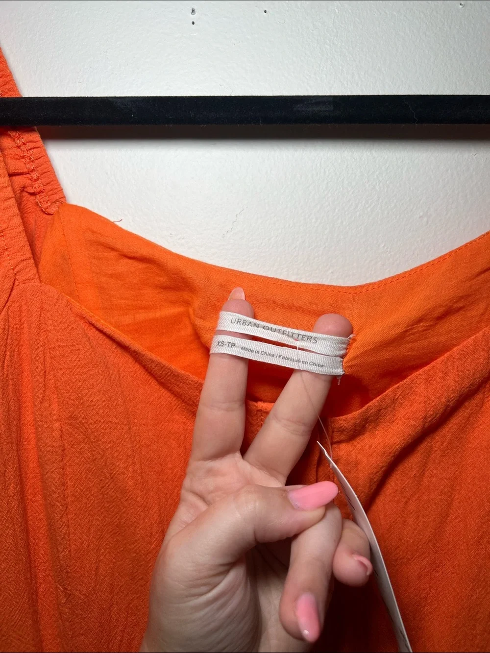 Urban Outfitters Orange Button-Front Dress with Puff Sleeves - Picture 3 of 7